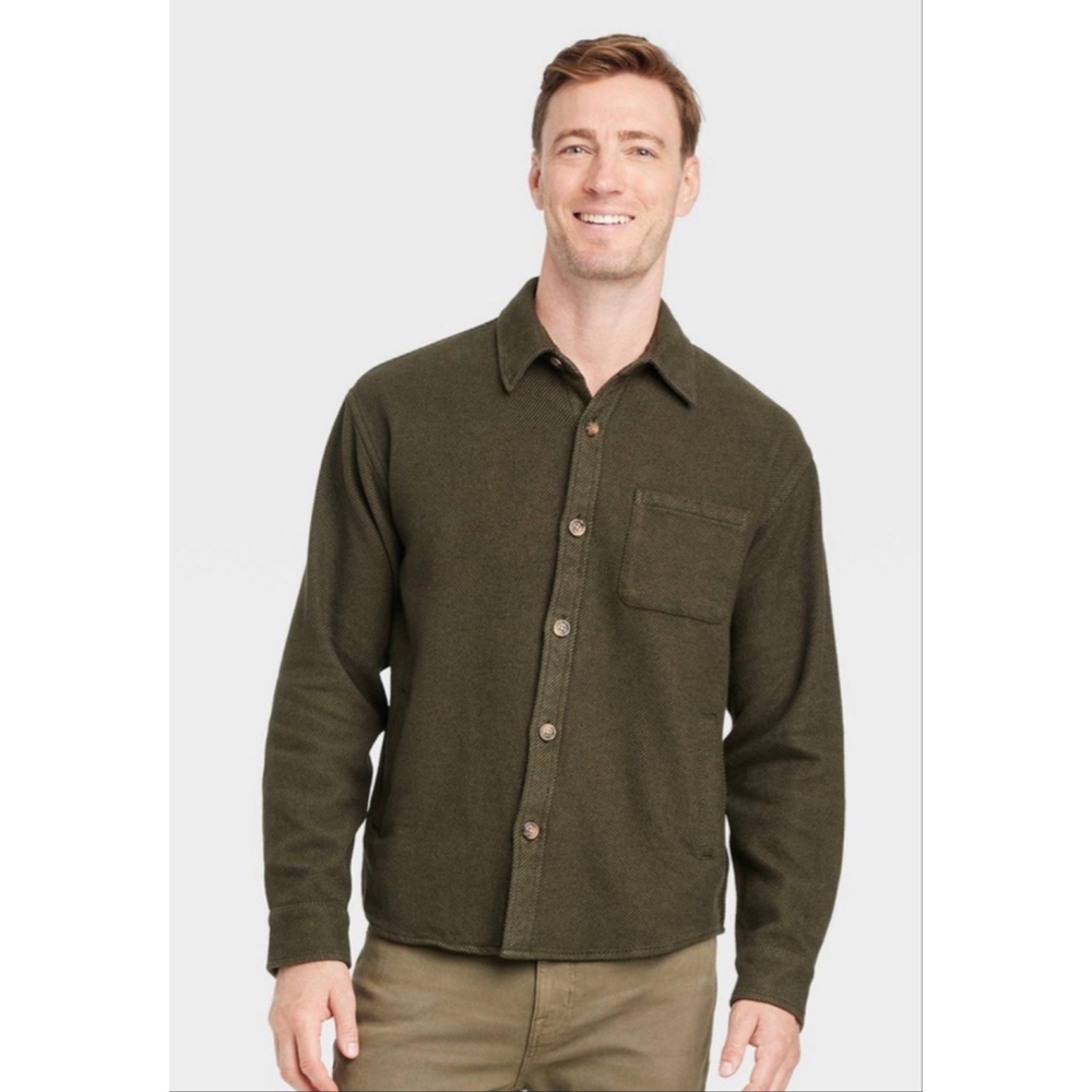 Men’s Goodfellow & Co Cotton Shirt Jacket – Woody Green – Size L – NWT